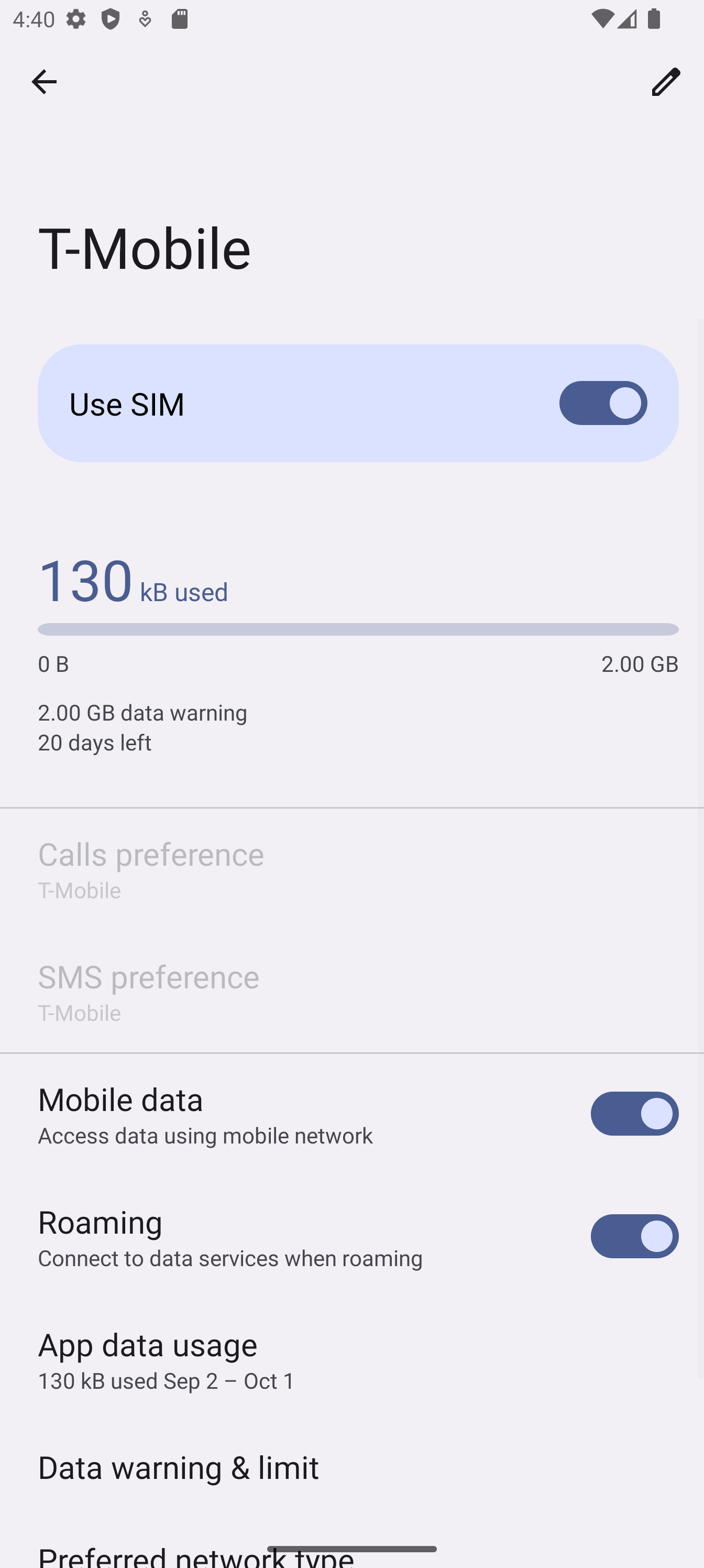 Sposta i dati mobili su RoamGo — Android Mobile data and Roaming controls